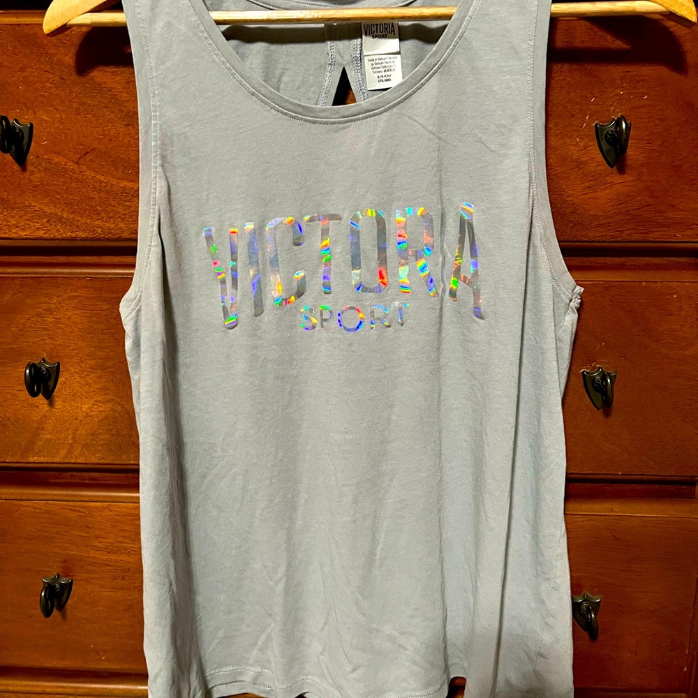 Light gray workout tank top.